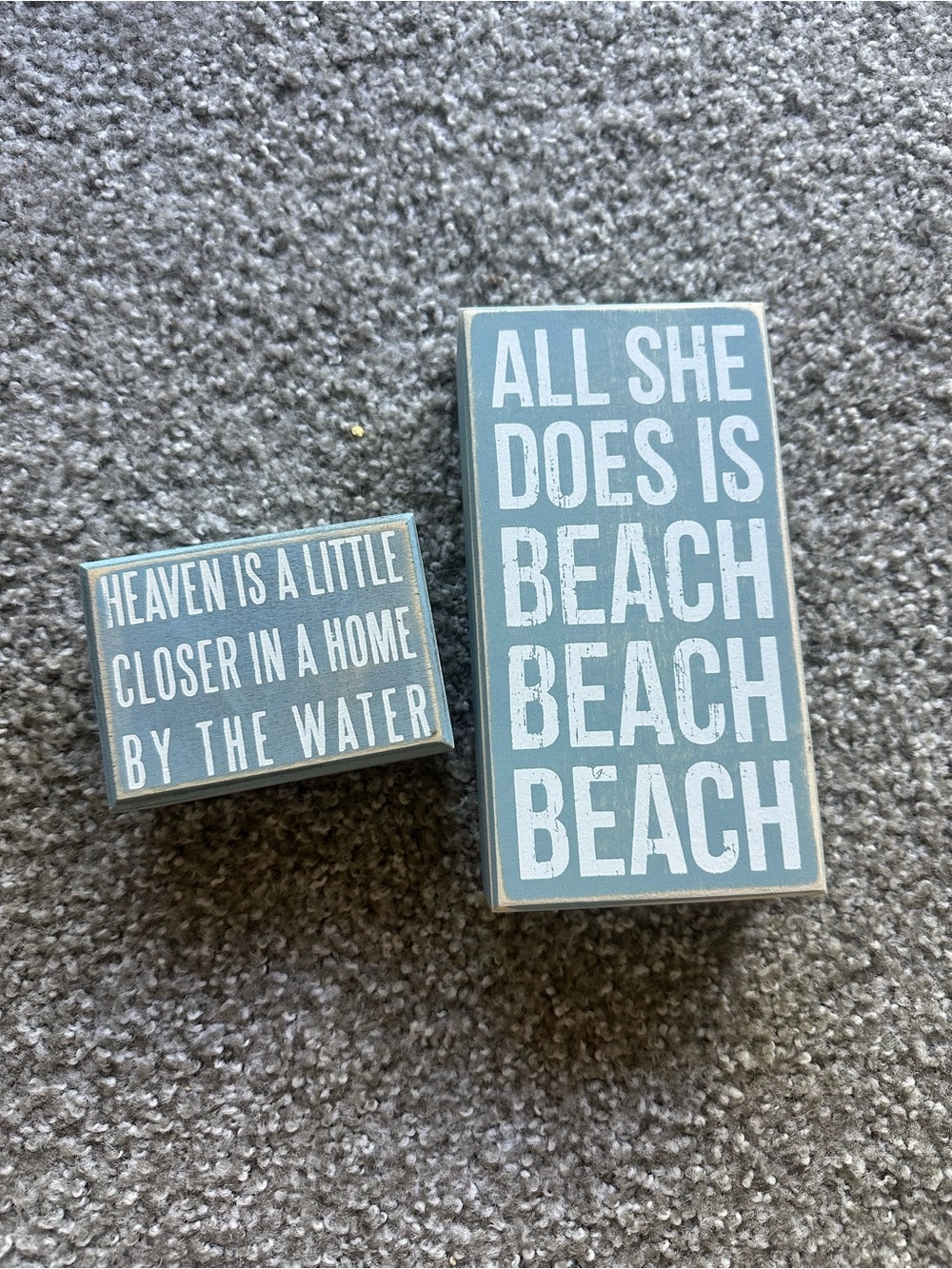 Small Coastal Phrase Wooden Block Signs Bundle